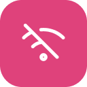 Pink Wifi off Icon