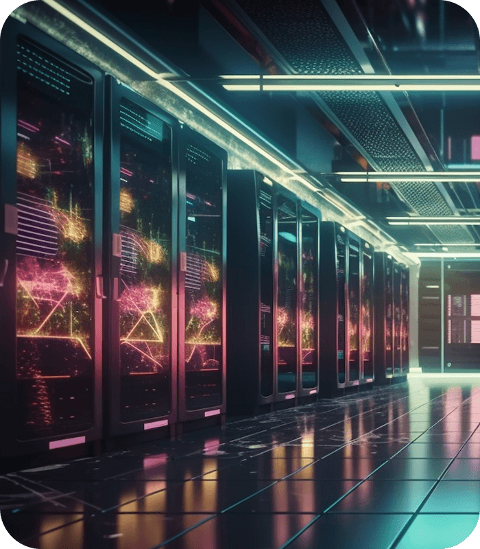 Une rangée de serveurs DNS hébergés par Eweka montre l’engagement d’Eweka envers un accès DNS fiable.