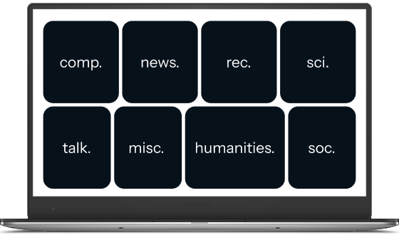 A laptop showing the Big Eight hierarchies on the screen.